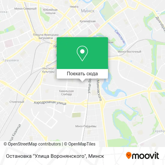 Карта Остановка "Улица Воронянского"