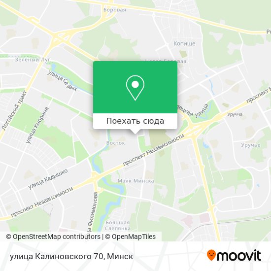Карта улица Калиновского 70