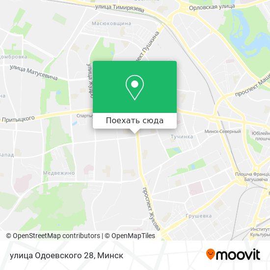 Карта улица Одоевского 28