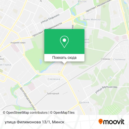 Карта улица Филимонова 13/1