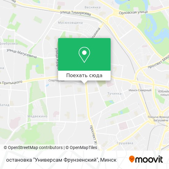 Карта остановка "Универсам Фрунзенский"