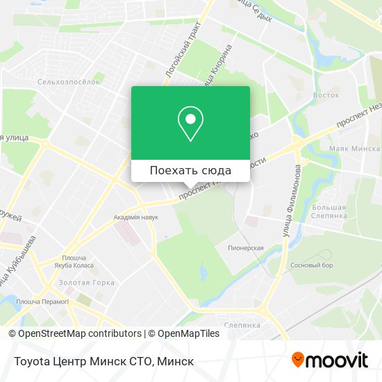 Карта Toyota Центр Минск СТО
