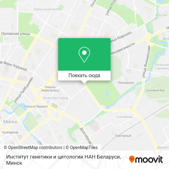 Карта Институт генетики и цитологии НАН Беларуси