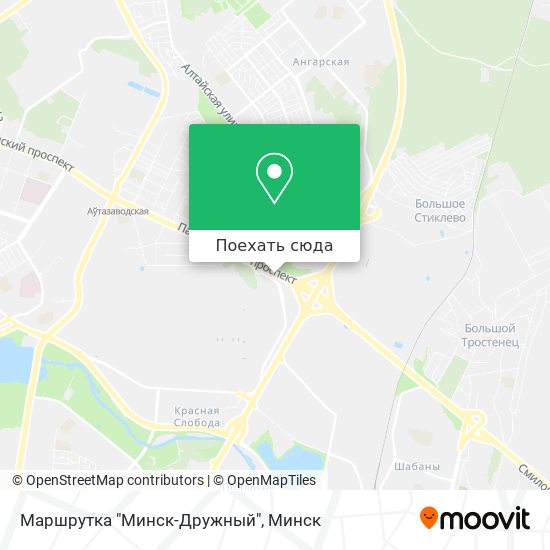Карта Маршрутка "Минск-Дружный"