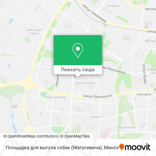 Карта Площадка для выгула собак (Матусевича)
