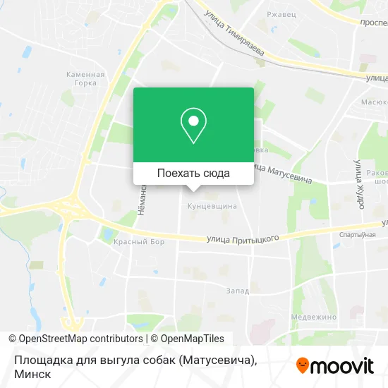 Карта Площадка для выгула собак (Матусевича)