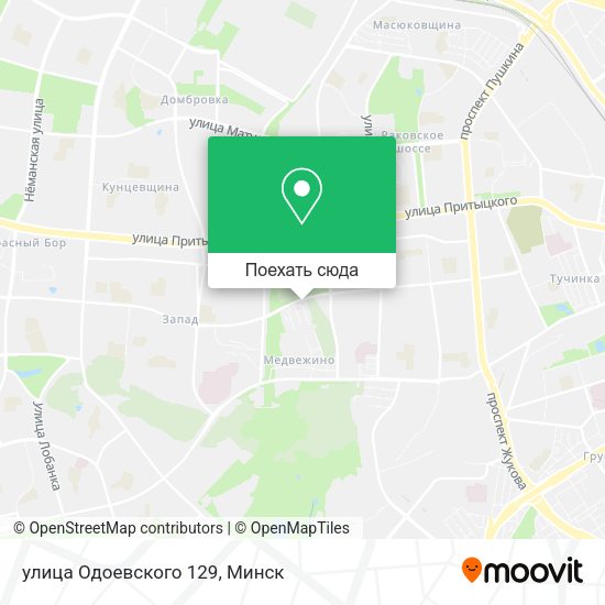 Карта улица Одоевского 129