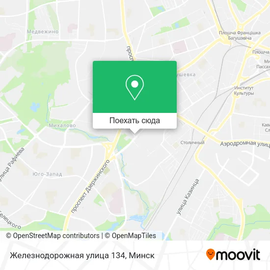 Карта Железнодорожная улица 134