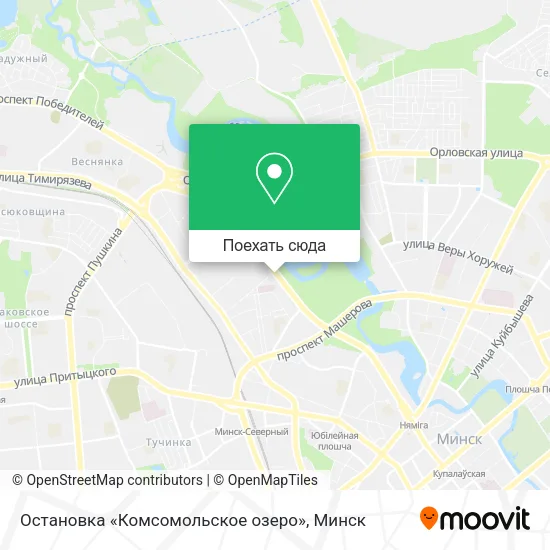 Карта Остановка «Комсомольское озеро»