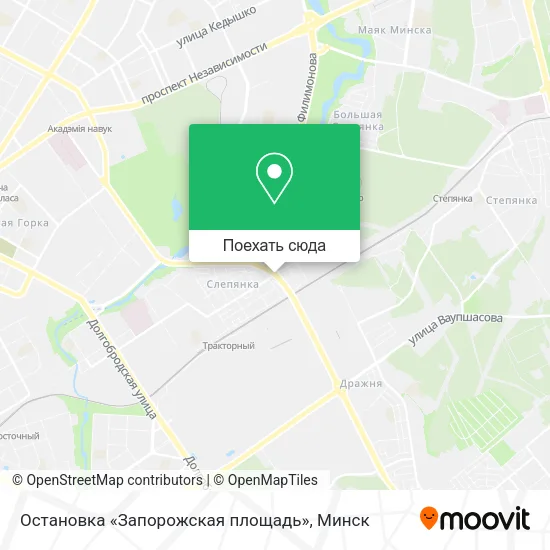 Карта Остановка «Запорожская площадь»