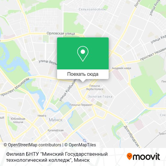Карта Филиал  БНТУ "Минский Государственный технологический колледж"
