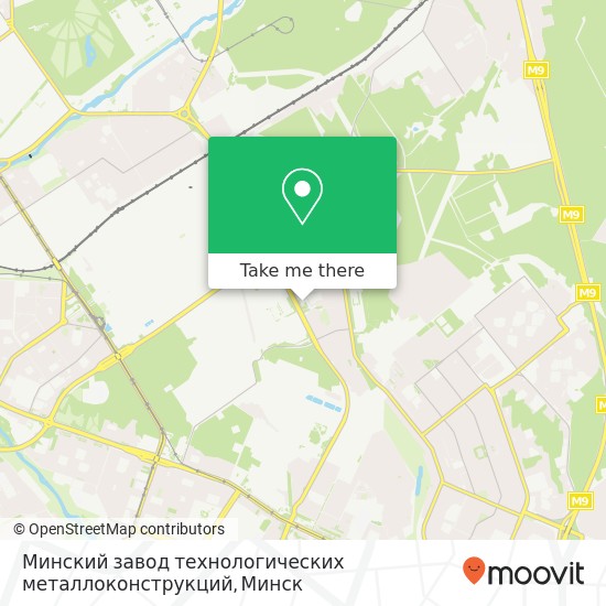 Карта Минский завод технологических металлоконструкций