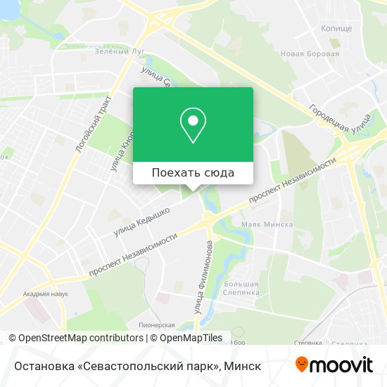 Севастопольский парк минск карта