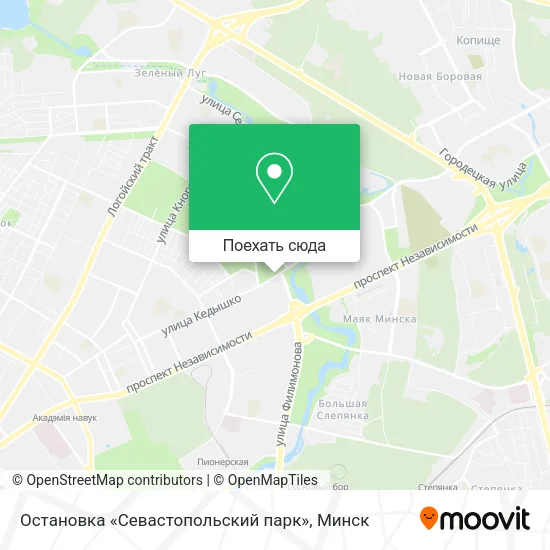 Карта Остановка «Севастопольский парк»