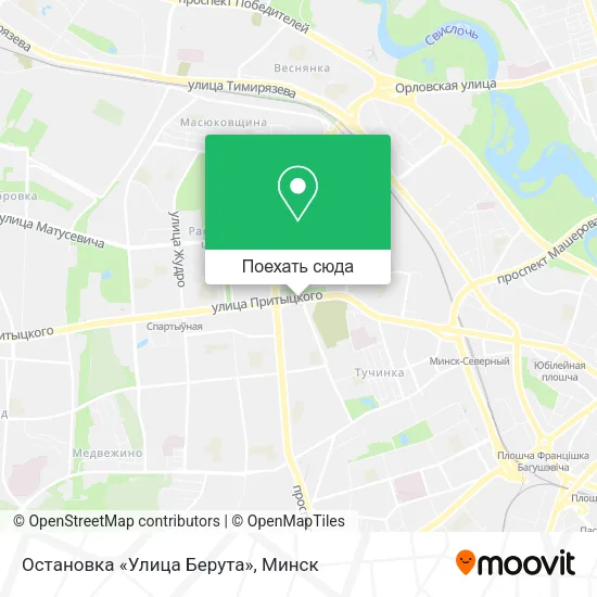 Карта Остановка «Улица Берута»
