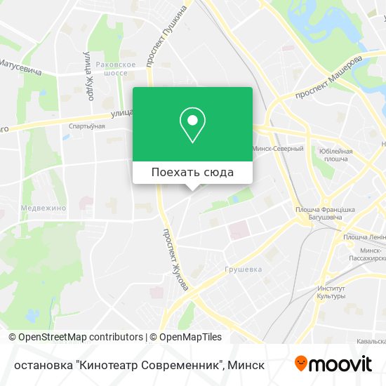 Карта остановка "Кинотеатр Современник"