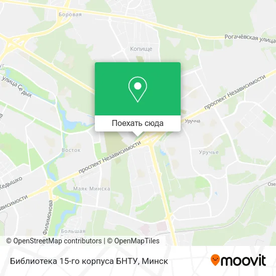 Карта Библиотека 15-го корпуса БНТУ