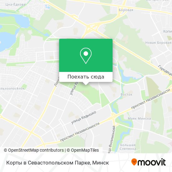 Карта Корты в Севастопольском Парке