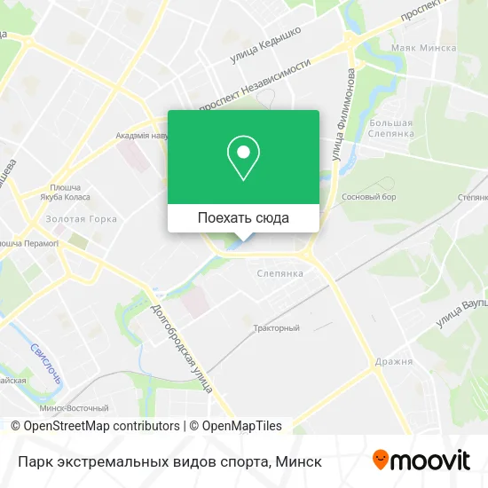 Карта Парк экстремальных видов спорта