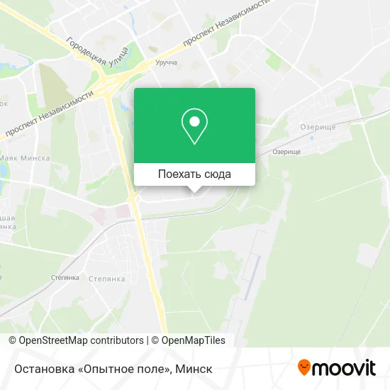 Карта Остановка «Опытное поле»