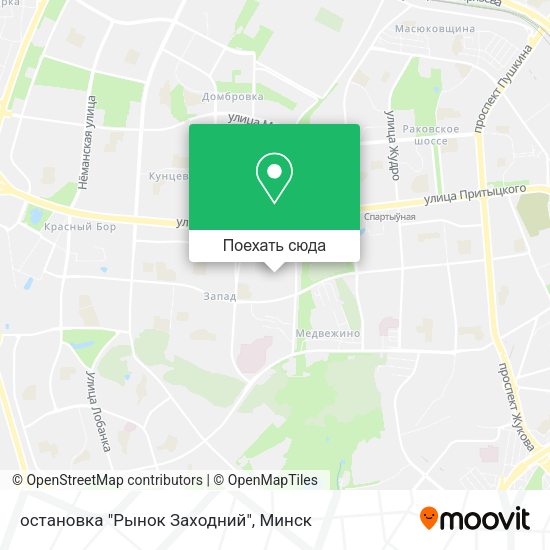 Карта остановка "Рынок Заходний"