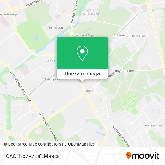 Карта ОАО "Криница"