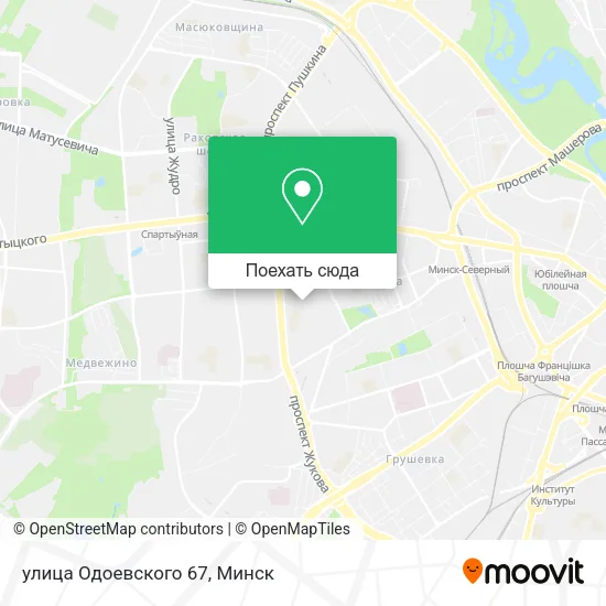 Карта улица Одоевского 67