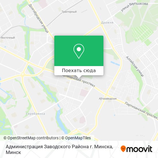 Карта Администрация Заводского Района г. Минска