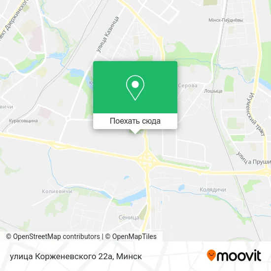 Карта улица Корженевского 22а