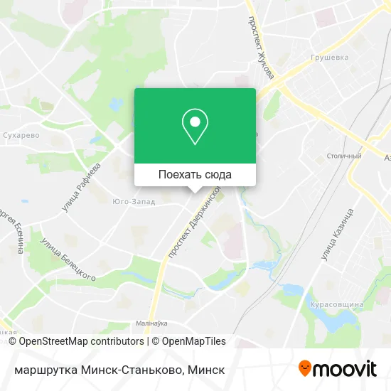 Карта маршрутка Минск-Станьково