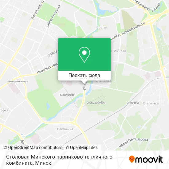 Карта Столовая Минского парниково-тепличного комбината