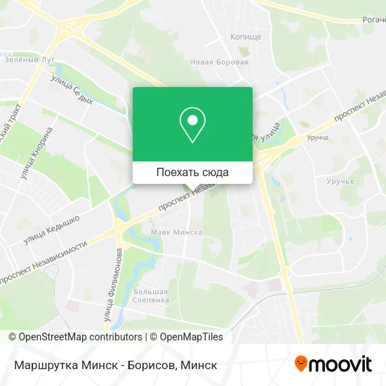 Карта Маршрутка Минск - Борисов