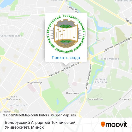 Карта Белорусский Аграрный Технический Университет
