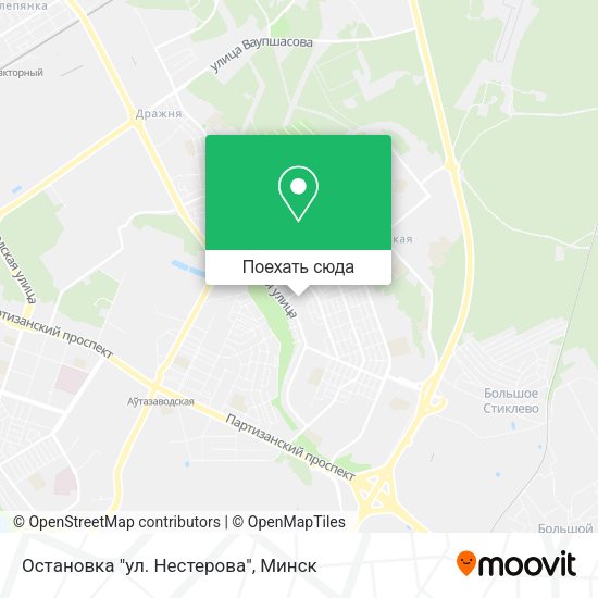 Карта Остановка "ул. Нестерова"