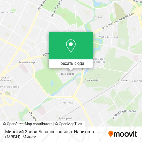 Карта Минский Завод Безалкогольных Напитков (МЗБН)