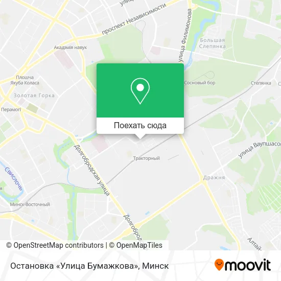 Карта Остановка «Улица Бумажкова»