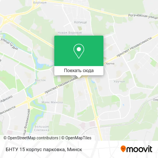 Карта БНТУ 15 корпус парковка