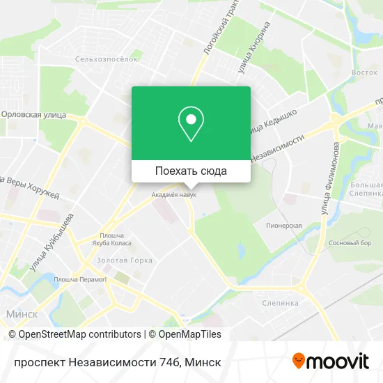 Карта проспект Независимости 74б