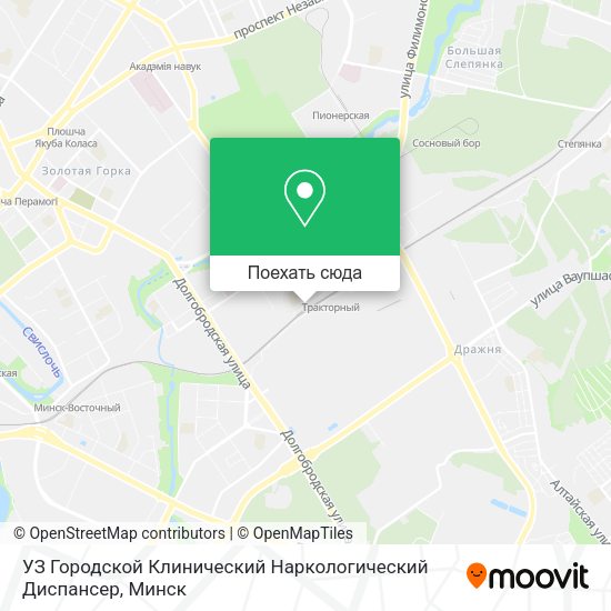 Карта УЗ Городской Клинический Наркологический Диспансер