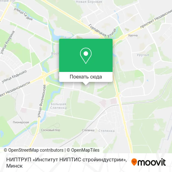 Карта НИПТРУП «Институт НИПТИС стройиндустрии»