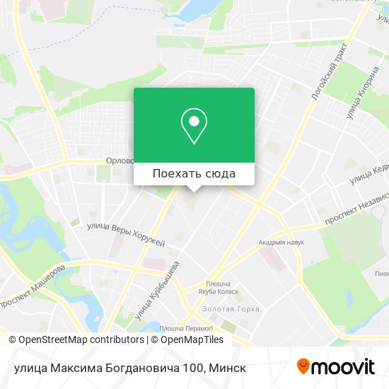 Карта улица Максима Богдановича 100