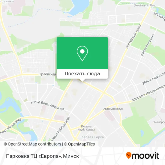 Карта Парковка ТЦ «Европа»