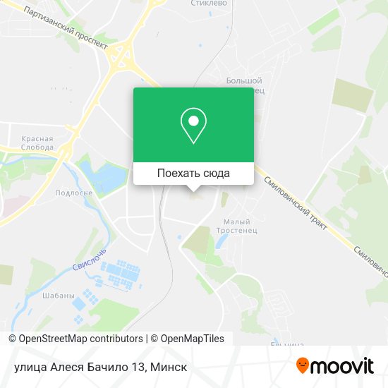 Карта улица Алеся Бачило 13