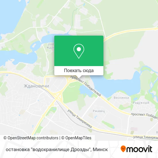 Карта остановка "водохранилище Дрозды"