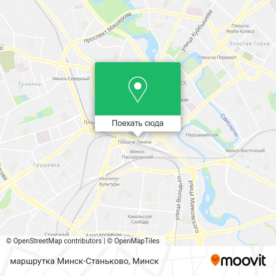 Карта маршрутка Минск-Станьково