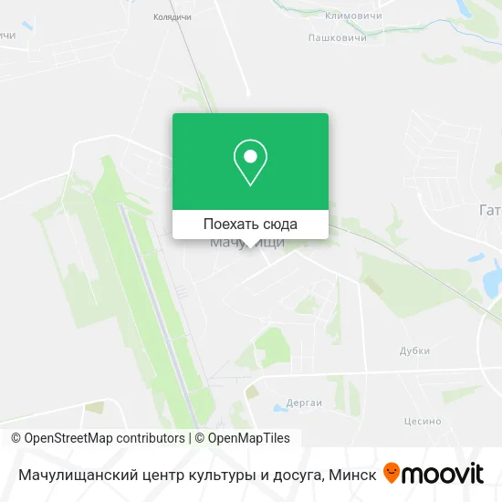 Карта Мачулищанский центр культуры и досуга
