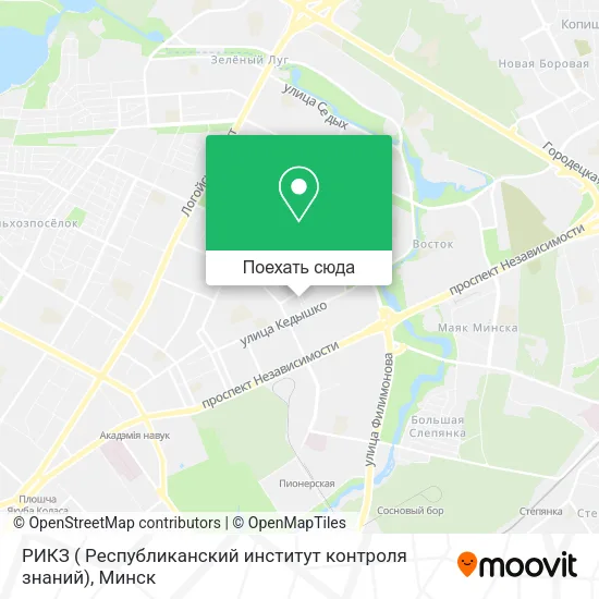 Карта РИКЗ ( Республиканский институт контроля знаний)
