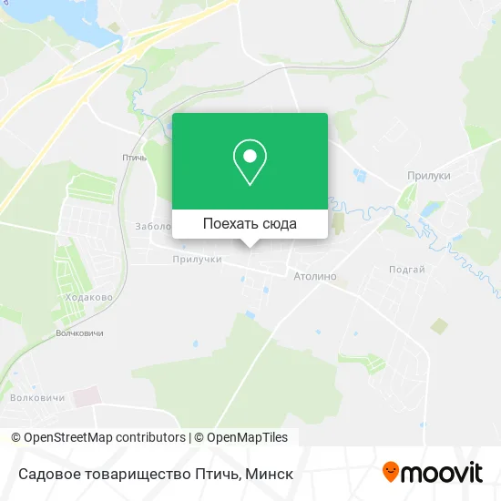 Карта Садовое товарищество Птичь