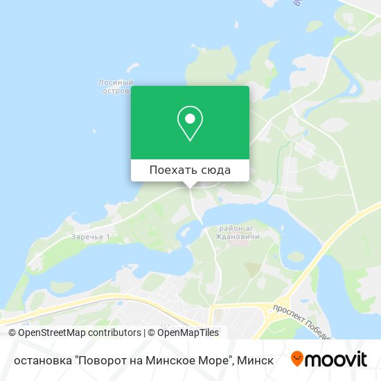 Карта остановка "Поворот на Минское Море"