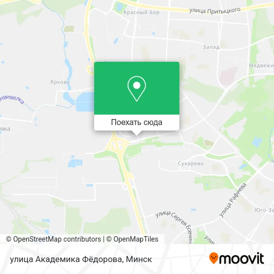 Карта улица Академика Фёдорова